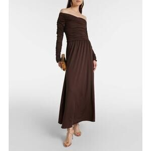 Altuzarra Charlotte Off-shoulder Jersey Maxi Dress in Sable FR 34 US 2